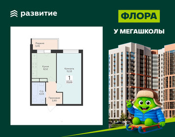 Квартира 33,7 м², 1-комнатная - изображение 1