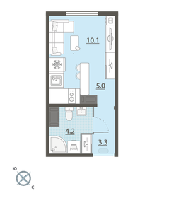 Квартира 22,6 м², студия - изображение 2