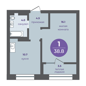 Квартира 35,3 м², 1-комнатная - изображение 1