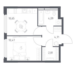 Квартира 32,7 м², 1-комнатная - изображение 1