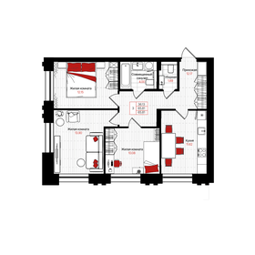 Квартира 65,8 м², 3-комнатная - изображение 1