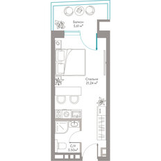 Квартира 30,4 м², студия - изображение 3