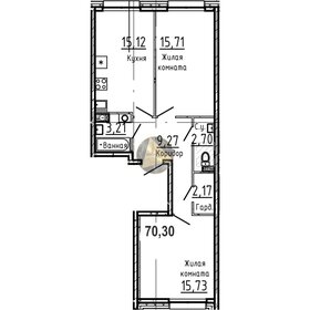 Квартира 70,3 м², 2-комнатная - изображение 1