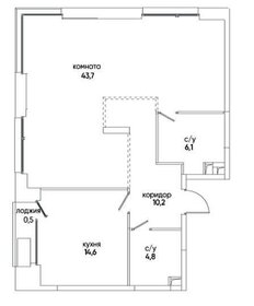 Квартира 81 м², 2-комнатная - изображение 1