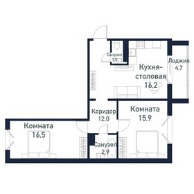 Квартира 64,8 м², 3-комнатная - изображение 1