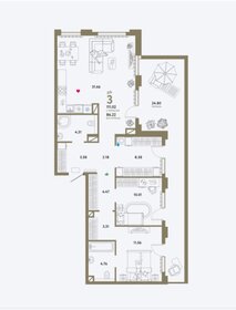 Квартира 111 м², 3-комнатная - изображение 1