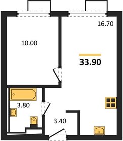 Квартира 33,9 м², 1-комнатная - изображение 1