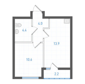Квартира 34 м², 1-комнатная - изображение 1