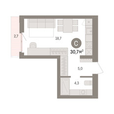 Квартира 30,7 м², студия - изображение 3