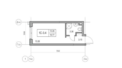 Квартира 19,8 м², студия - изображение 1