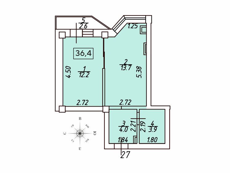 45 м², 1-комнатная квартира 6 550 000 ₽ - изображение 74