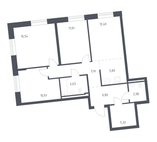 Квартира 84,7 м², 3-комнатная - изображение 1