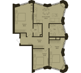 Квартира 94,4 м², 3-комнатная - изображение 1