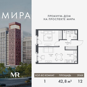 Квартира 42,8 м², 1-комнатная - изображение 1