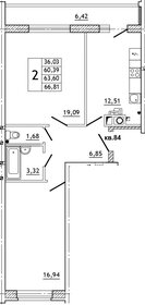 Квартира 67 м², 2-комнатная - изображение 1