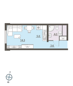 Квартира 26,9 м², студия - изображение 2