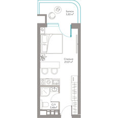Квартира 30,4 м², студия - изображение 3