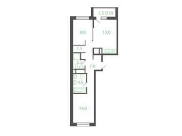 Квартира 51,9 м², 2-комнатная - изображение 1