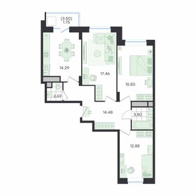 Квартира 82,6 м², 3-комнатная - изображение 1