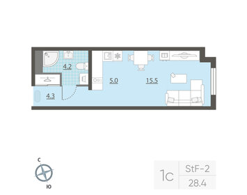 Квартира 28,6 м², студия - изображение 2