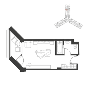 Квартира 32,5 м², студия - изображение 1