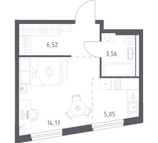 Квартира 29,3 м², 1-комнатная - изображение 1