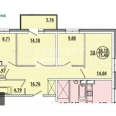 Квартира 75 м², 3-комнатная - изображение 1