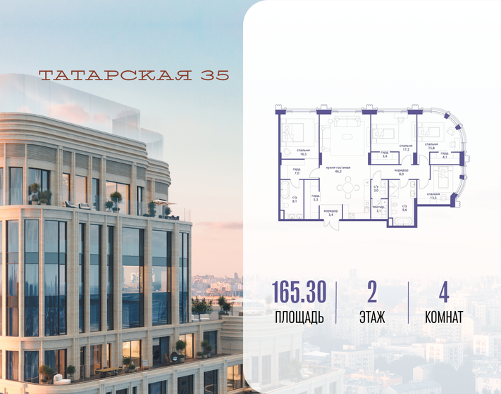 178,7 м², 4-комнатная квартира 265 000 000 ₽ - изображение 126