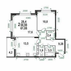 Квартира 61,1 м², 2-комнатная - изображение 3