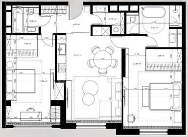 Квартира 97,3 м², 3-комнатная - изображение 5