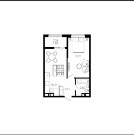 Квартира 42,4 м², 2-комнатная - изображение 1