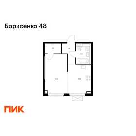 Квартира 33,5 м², 1-комнатная - изображение 1