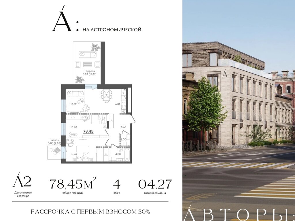 Варианты планировок клубный дом «Авторы на Астрономической» - планировка 9