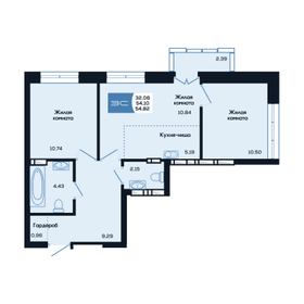 Квартира 54,8 м², 3-комнатная - изображение 1