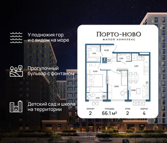 Квартира 66,1 м², 2-комнатная - изображение 1