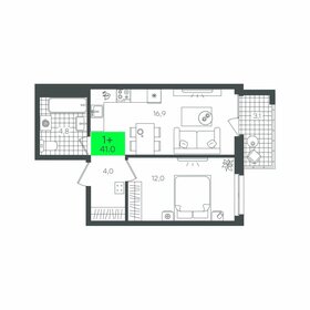 Квартира 41 м², 1-комнатная - изображение 1