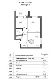 Квартира 55,1 м², 2-комнатная - изображение 1