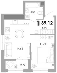 Квартира 39,1 м², 1-комнатная - изображение 1