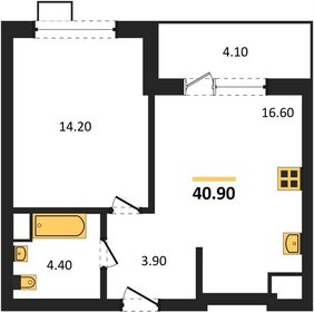 Квартира 40,9 м², 1-комнатная - изображение 1