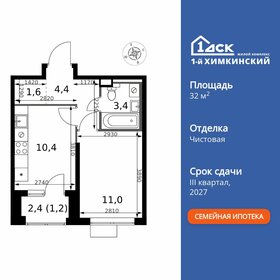Квартира 32 м², 1-комнатная - изображение 1