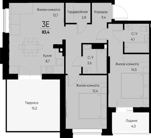 Квартира 87,5 м², 3-комнатная - изображение 1