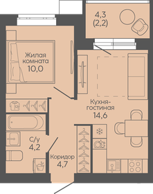 Квартира 35,7 м², 1-комнатная - изображение 1