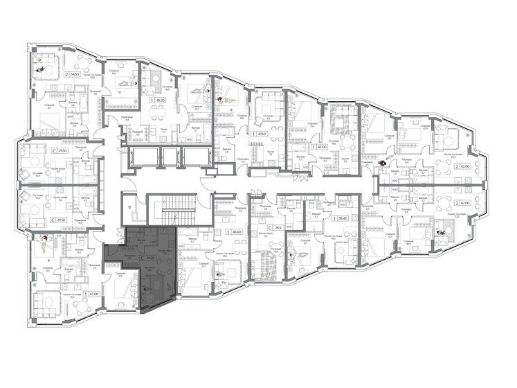 50 м², 2-комнатная квартира 19 999 000 ₽ - изображение 110
