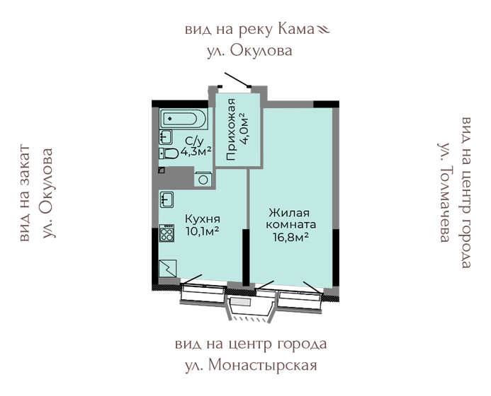 34,7 м², 1-комнатная квартира 9 400 770 ₽ - изображение 15