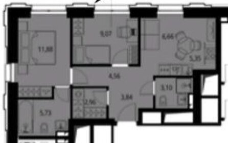 Квартира 53 м², 2-комнатная - изображение 1