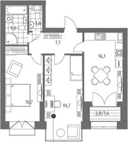 Квартира 70,3 м², 2-комнатная - изображение 1