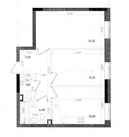 Квартира 55 м², 2-комнатная - изображение 1