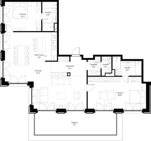 Квартира 142,7 м², 2-комнатная - изображение 2