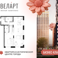 Квартира 76,6 м², 2-комнатная - изображение 2