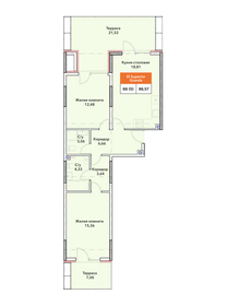 Квартира 72,9 м², 2-комнатная - изображение 1